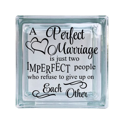 A Perfect Marriage Wedding Love Quote Inspirational Vinyl Decal For Glass Blocks, Car, Computer, Wreath, Tile, Frames, Any - image1